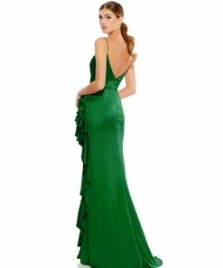 Ieena For Mac Duggal Satin Ruffled Asymmetrical Gown Shop For