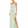 Ieena For Mac Duggal Satin Ruffled Asymmetrical Gown Shop For
