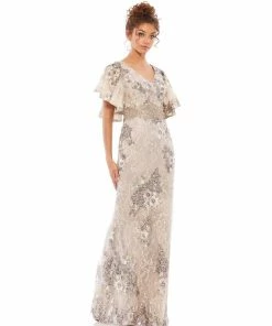 Mac Duggal Bell Sleeve Floral Embellished Gown Shop For