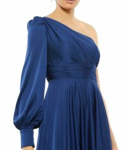 Ieena For Mac Duggal One Shoulder Bishop Sleeve Flowy Gown Shop For
