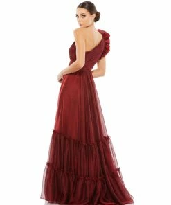 Mac Duggal Organza One-Shoulder Pleated Gown Shop For 10 Mac Duggal Organza One-Shoulder Pleated Gown Shop For