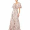 Mac Duggal Shop For Floral Embellished Short Sleeve Gown