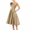 Mac Duggal Shop For One Shoulder Bow Midi Dress