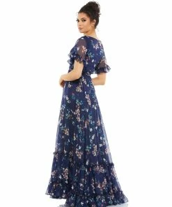 Ieena For Mac Duggal Shop For Flounce Sleeve Floral Maxi Dress