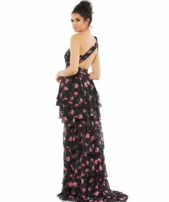 Ieena For Mac Duggal Shop For Rose Print Layered High-Low Dress