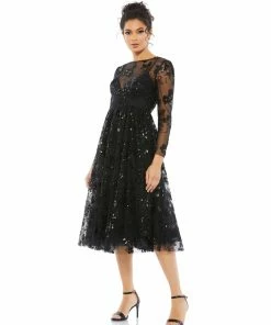 Mac Duggal Shop For Floral Embellished Illusion Cocktail Dress