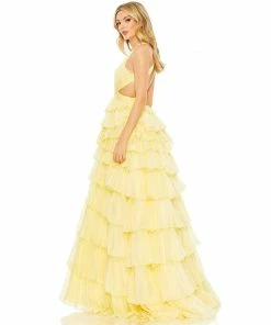 Mac Duggal Shop For Chiffon Layered Cut Out Ballgown