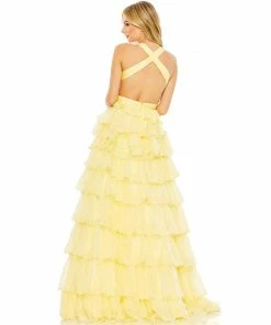 Mac Duggal Shop For Chiffon Layered Cut Out Ballgown