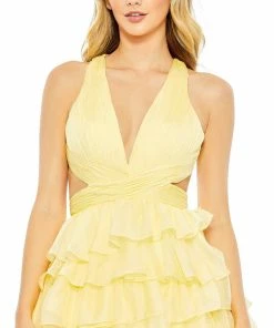 Mac Duggal Shop For Chiffon Layered Cut Out Ballgown