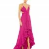 Ieena For Mac Duggal Pleated Tiered Cut Out Sleeveless Gown