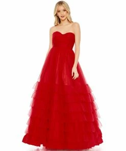 Mac Duggal Bustier Tulle Tiered Ballgown
