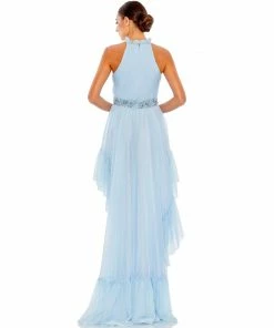 Mac Duggal Halter Neck High Low Flowy Gown Shop For