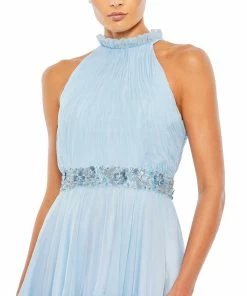 Mac Duggal Halter Neck High Low Flowy Gown Shop For