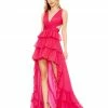 Mac Duggal Shop For Ruffle Tiered Cross Over High Low Gown