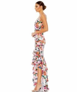 Mac Duggal New Arrivals Floral Print Asymmetrical Ruffle Hem Gown 7 Mac Duggal New Arrivals Floral Print Asymmetrical Ruffle Hem Gown