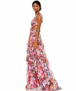 Mac Duggal Ruffled Cut Out Sleeveless Gown Shop For
