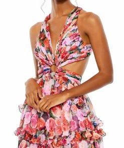 Mac Duggal Ruffled Cut Out Sleeveless Gown Shop For