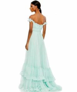 Mac Duggal Shop For Ruffle Tiered Babydoll Flowy Gown