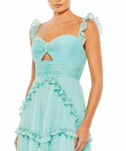 Mac Duggal Shop For Ruffle Tiered Sleeveless Flowy A Line Gown