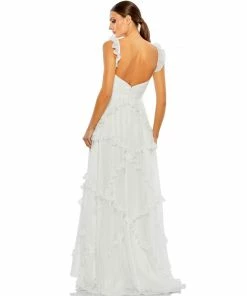 Mac Duggal Shop For Ruffle Tiered Sleeveless Flowy A Line Gown