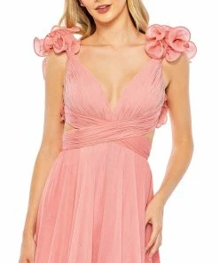 Mac Duggal Ruffle Sleeve V Neck A Line Gown Shop For 7 Mac Duggal Ruffle Sleeve V Neck A Line Gown Shop For