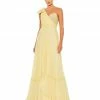 Mac Duggal Embellished Soft Tie One Shoulder Ruffle Gown Shop For