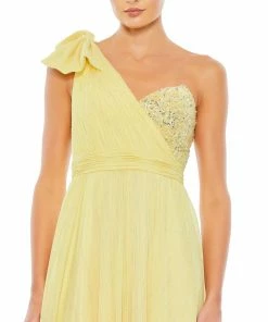 Mac Duggal Embellished Soft Tie One Shoulder Ruffle Gown Shop For