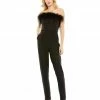 Ieena For Mac Duggal Strapless Jumpsuit With Ostrich Feathers Shop For