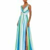Mac Duggal Striped Multi Sleeveless Gown Shop For