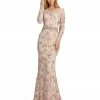 Mac Duggal Floral Applique Trumpet Gown