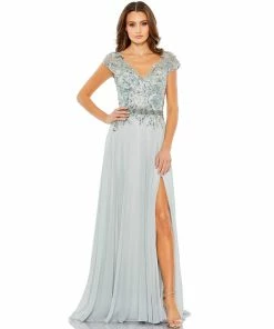 Mac Duggal Embellished Cap Sleeve Bodice Flowy Gown Shop For