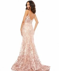 Mac Duggal Embroidered Jewel Encrusted Trumpet Gown