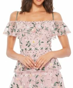 Mac Duggal Layered Floral Embellished Maxi Dress Shop For