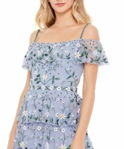 Mac Duggal Layered Floral Embellished Maxi Dress Shop For