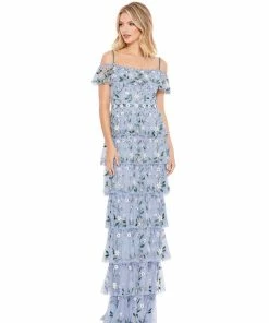 Mac Duggal Layered Floral Embellished Maxi Dress Shop For
