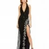 Mac Duggal Shop For Floral Applique Open Back Gown