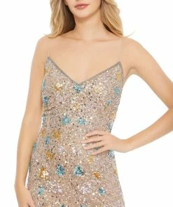 Mac Duggal Floral Sequin Gown With Strappy Back Shop For