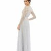 Mac Duggal Floral Appliqué Long Sleeve Surplice Gown Shop For