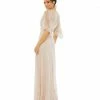 Mac Duggal Illusion Flounce Sleeve Embellished Dress Shop For