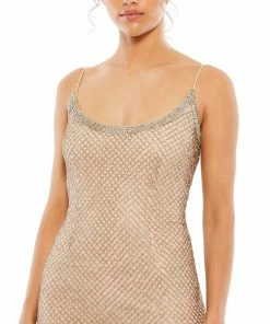 Mac Duggal Shop For Fully Beaded Scoop Neck Gown W/ Rhinestone Neckline