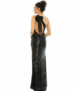 Mac Duggal Bow Accented Low Back Evening Gown Shop For