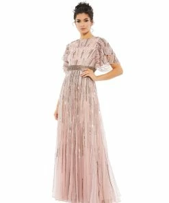 Mac Duggal Embellished Full Length Layered Sleeve Gown Shop For 9 Mac Duggal Embellished Full Length Layered Sleeve Gown Shop For