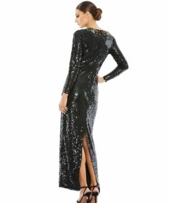 Mac Duggal Shop For Sequined Embellished Collar Gown