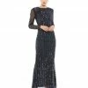 Mac Duggal Shop For Embellished High Neck Illusion Long Sleeve Gown