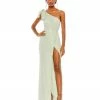 Mac Duggal Shop For Pearl Embellished Soft Tie One Shoulder Gown
