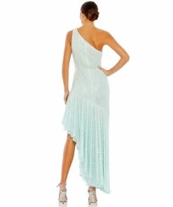 Mac Duggal Pearl One Shoulder Asymmetrical Hem Dress