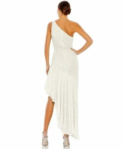 Mac Duggal Pearl One Shoulder Asymmetrical Hem Dress