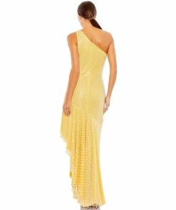 Mac Duggal Pearl One Shoulder Asymmetrical Hem Dress