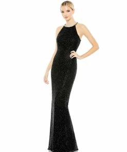 Mac Duggal Shop For Beaded Halter Neck Column Gown