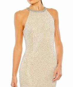 Mac Duggal Shop For Beaded Halter Neck Column Gown